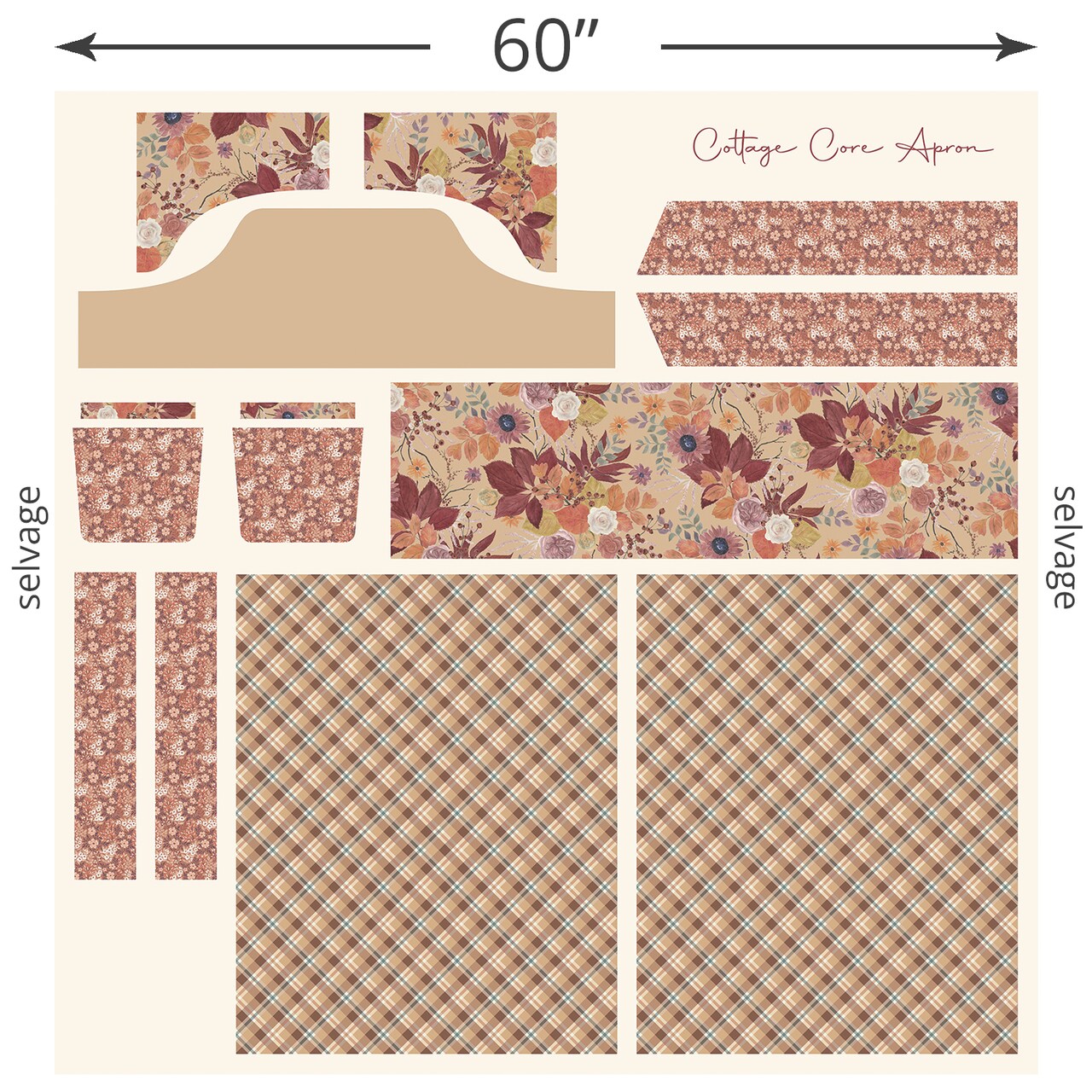 Home Decor Cottage Core Apron Panel in Sienna (hd16754-sienna) | Evening on the Prairie | Modern Prairie | Riley Blake